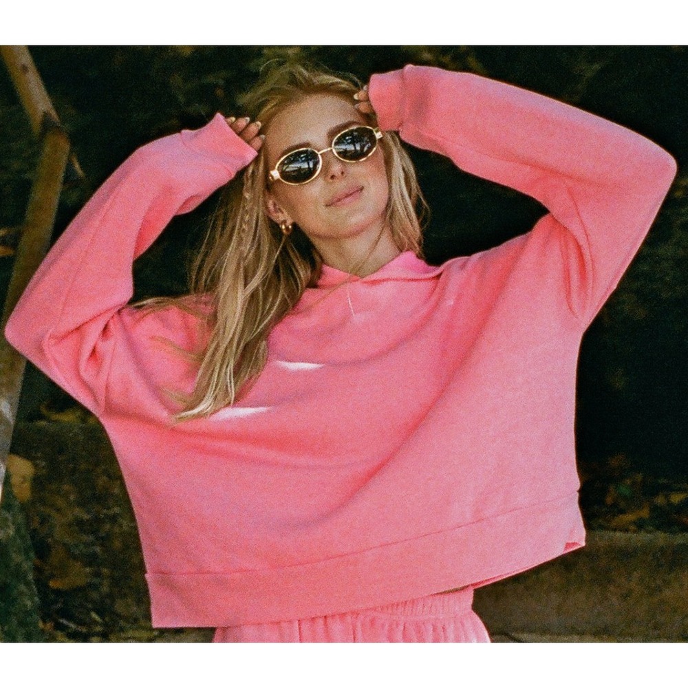 NEW Tiger & Eloise The Short & Sweet Hoodie Stoney Clover Lane XXXL in Pink